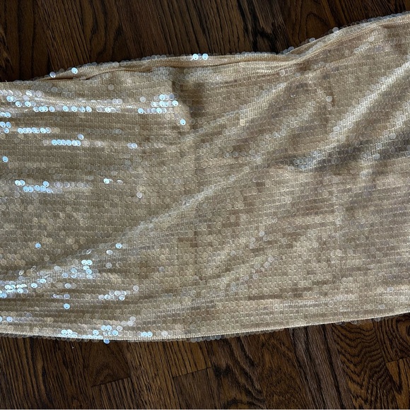 J. Crew Collection Sequin short-sleeve slip dress in Gold Cream size 4 - Picture 6 of 16